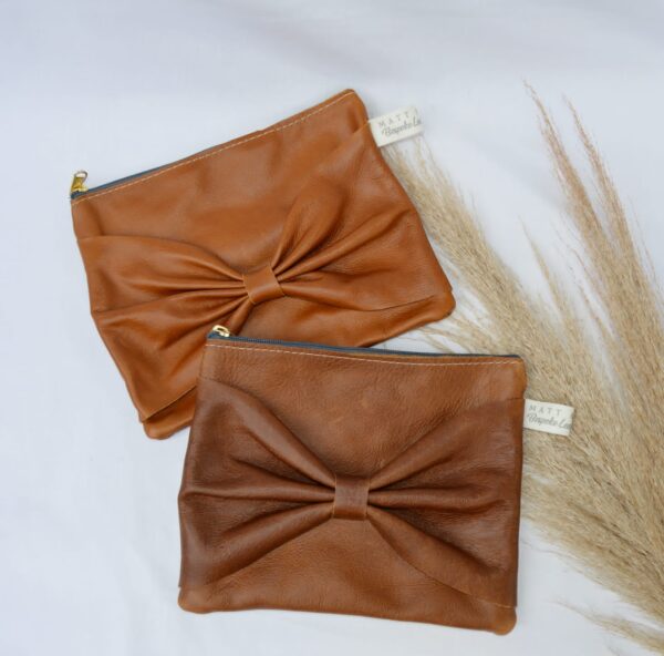 Medium Full Leather Bow Bag - Image 5