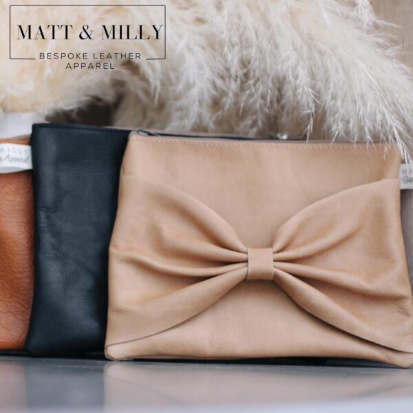 Medium Full Leather Bow Bag - Image 4