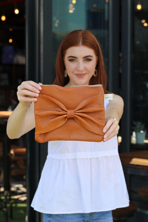 Medium Full Leather Bow Bag - Image 2